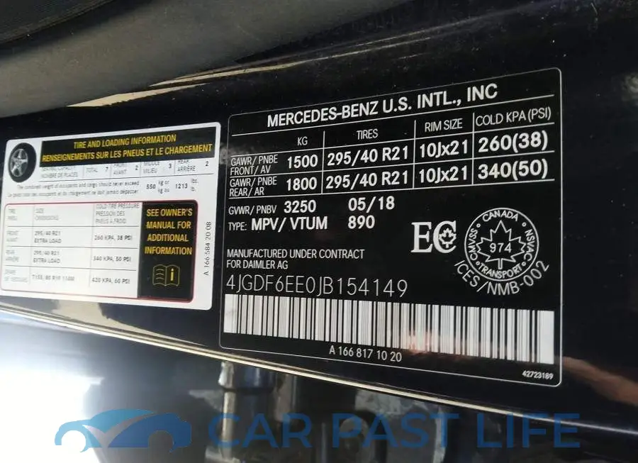4JGDF6EE0JB154149# 9