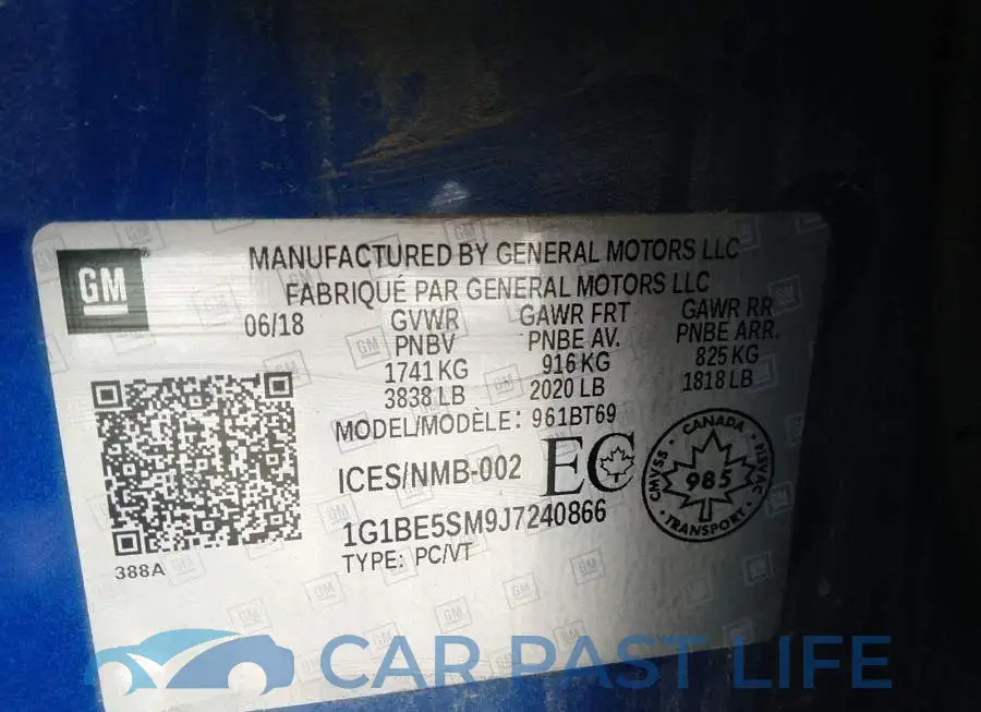 1G1BE5SM9J7240866# 9