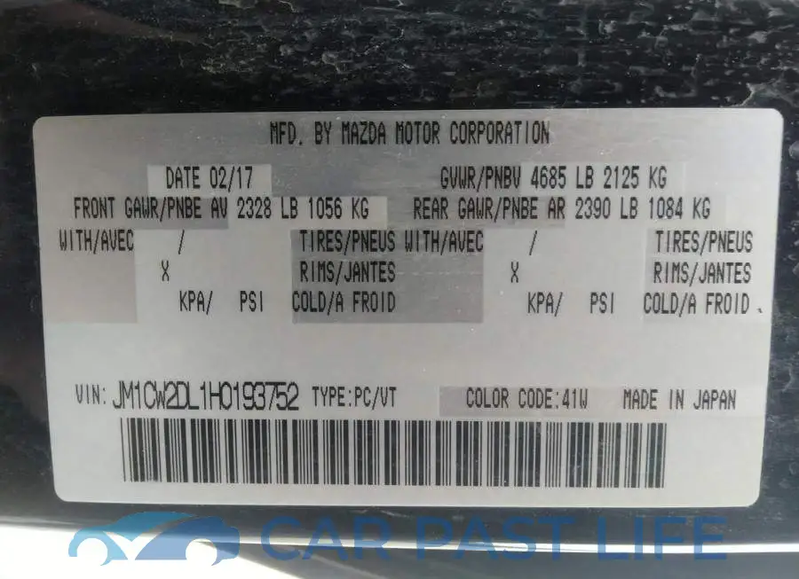 JM1CW2DL1H0193752# 9