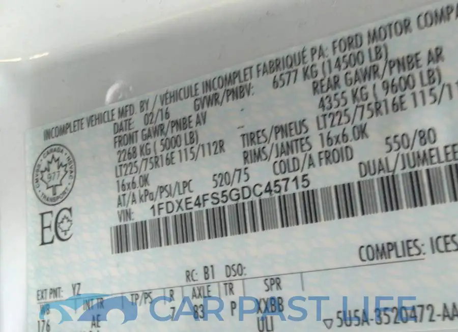 1FDXE4FS5GDC45715# 9