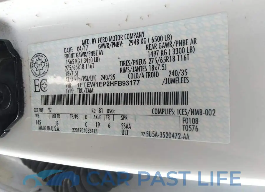 1FTEW1EP2HFB93177# 9
