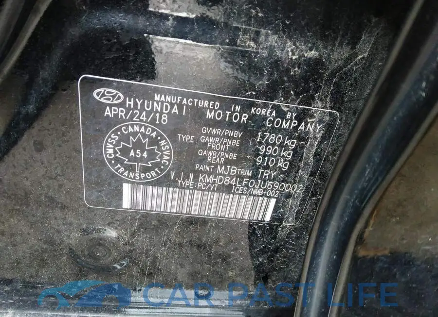 KMHD84LF0JU690002# 9