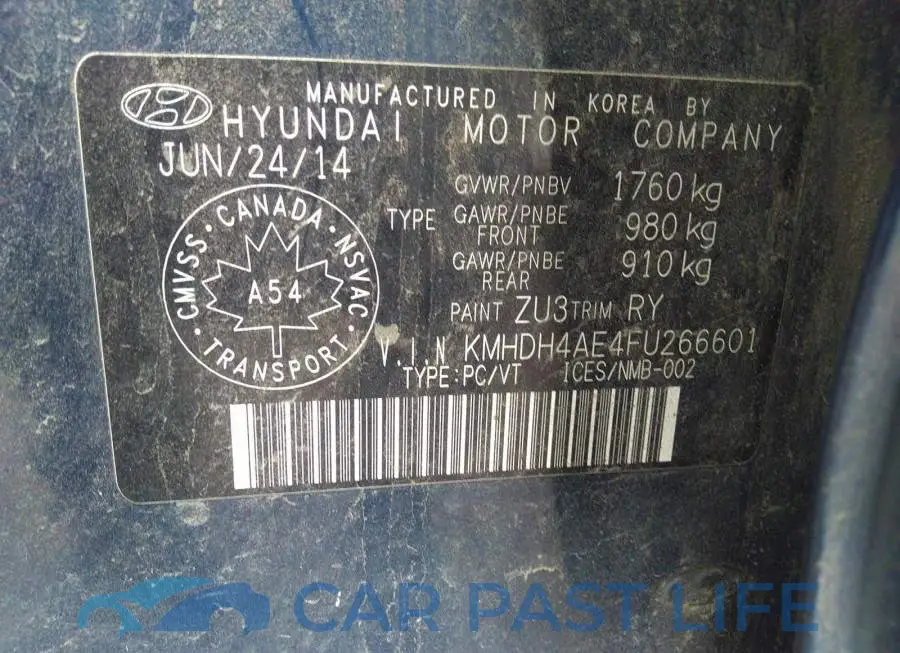 KMHDH4AE4FU266601# 9