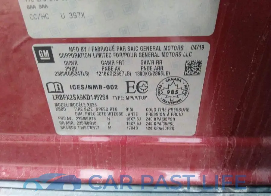 LRBFX2SA9KD145264# 9