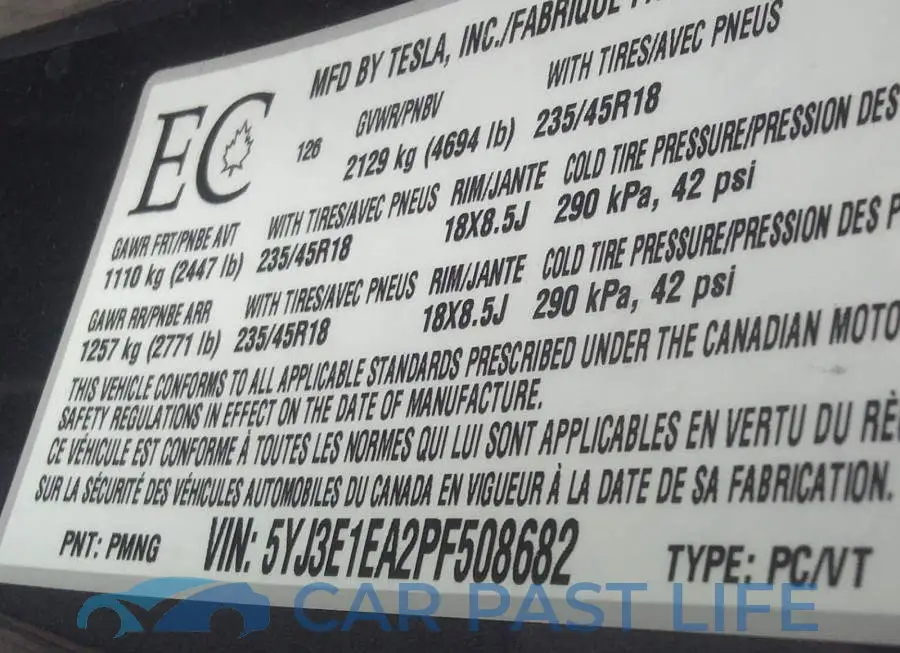 5YJ3E1EA2PF508682# 9