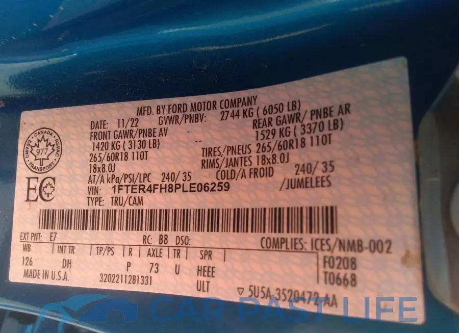 1FTER4FH8PLE06259# 9