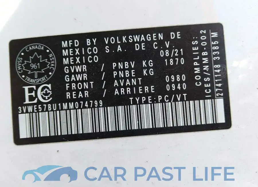 3VWE57BU1MM074799# 9