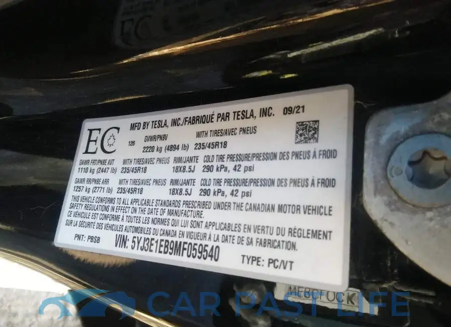 5YJ3E1EB9MF059540# 9