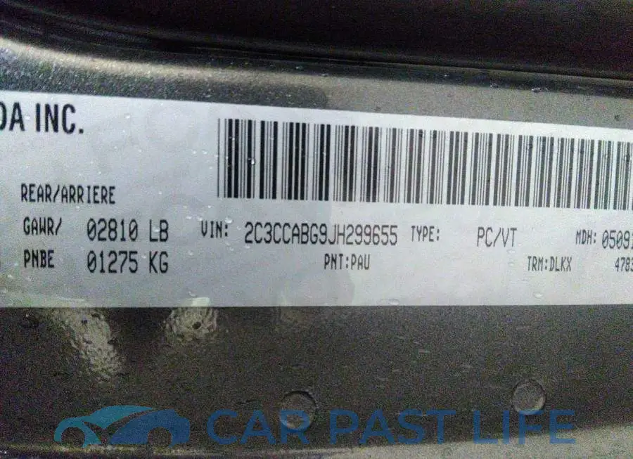 2C3CCABG9JH299655# 9