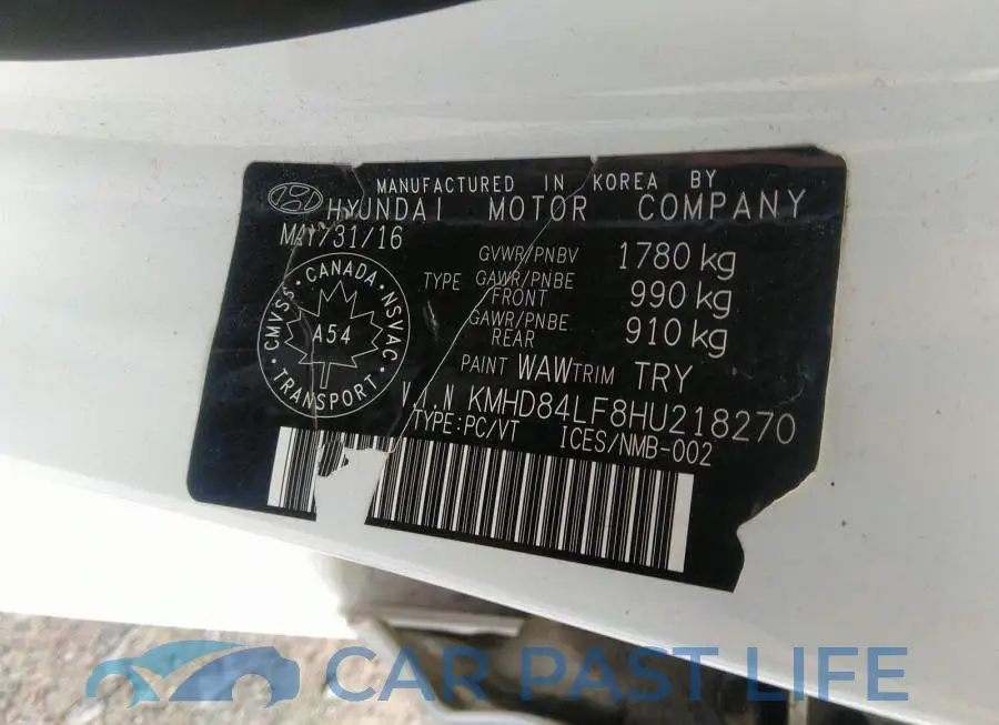 KMHD84LF8HU218270# 9