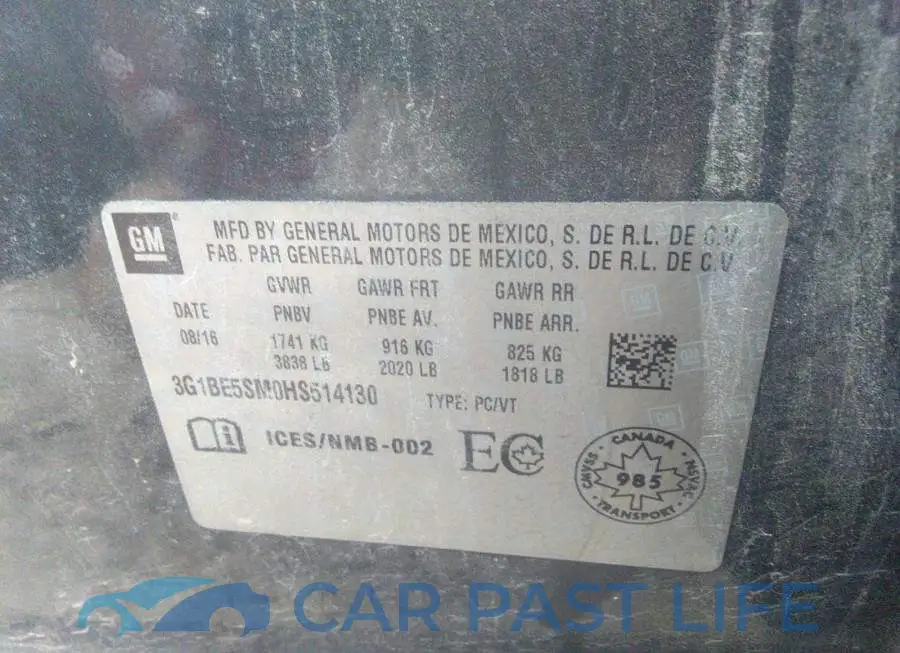 3G1BE5SM0HS514130# 9