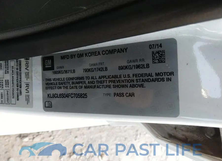 KL8CL6S04FC705825# 9