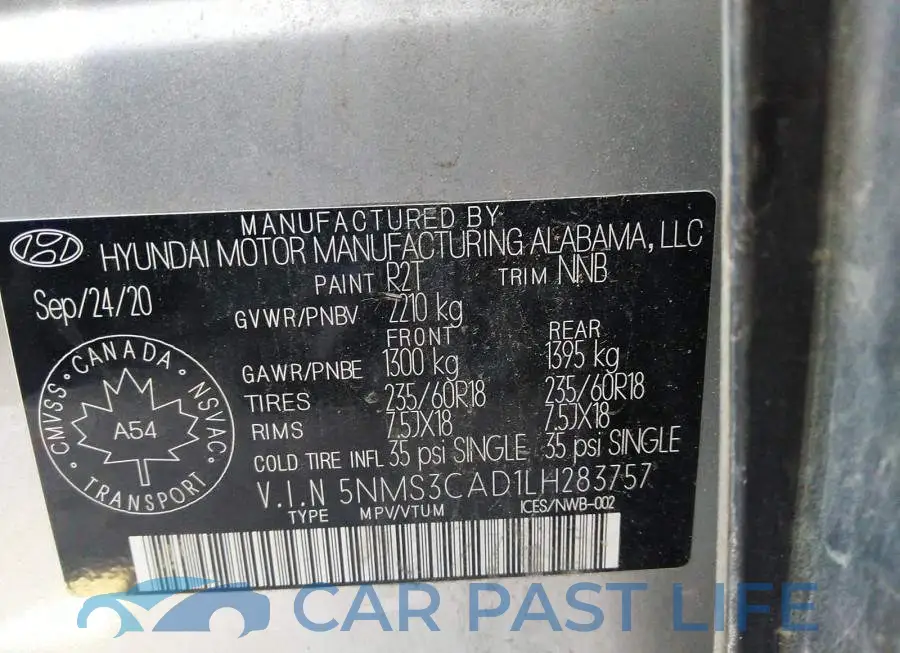 5NMS3CAD1LH283757# 9
