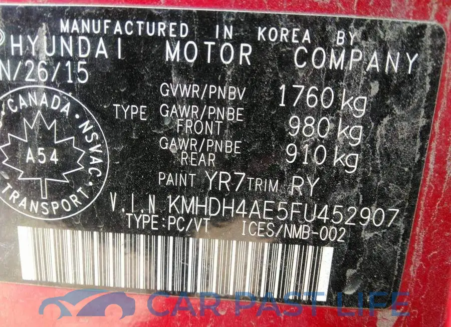 KMHDH4AE5FU452907# 9