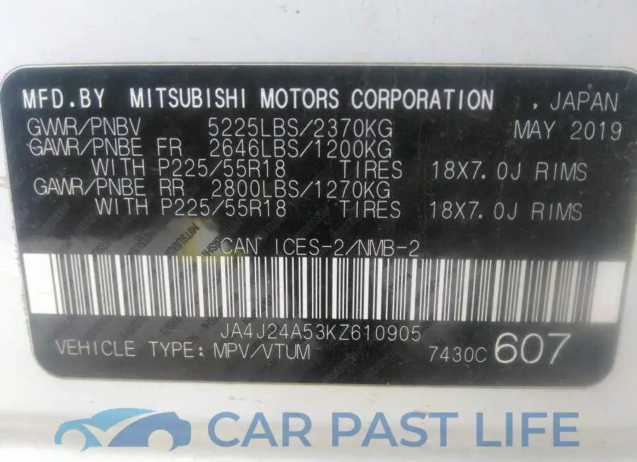 JA4J24A53KZ610905# 9