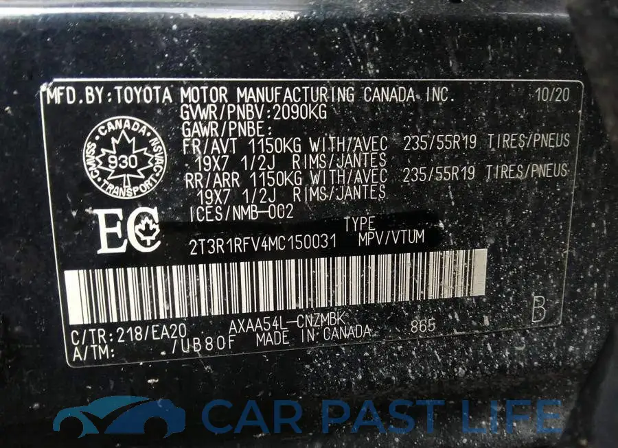 2T3R1RFV4MC150031# 9