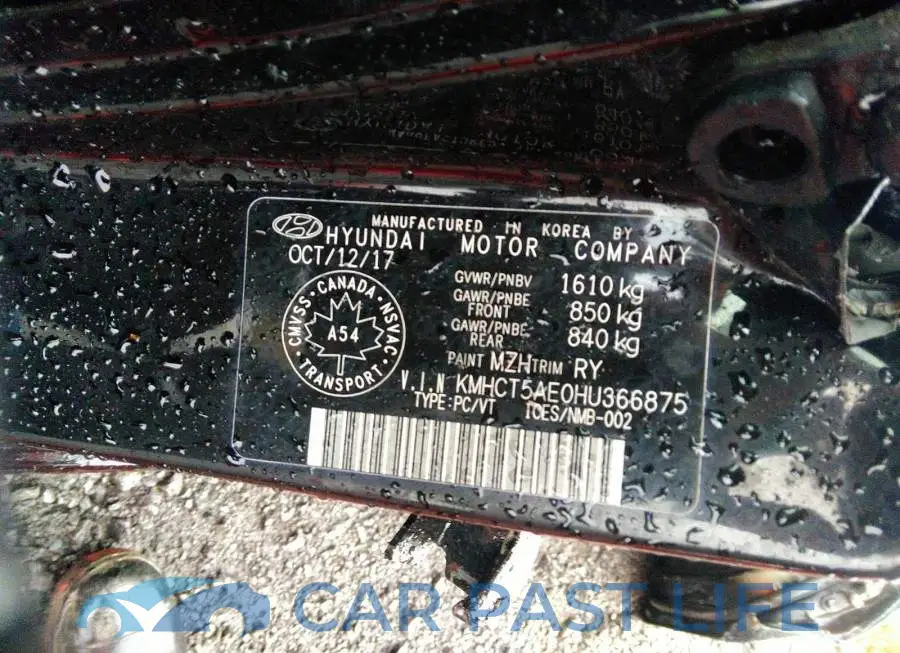 KMHCT5AE0HU366875# 9