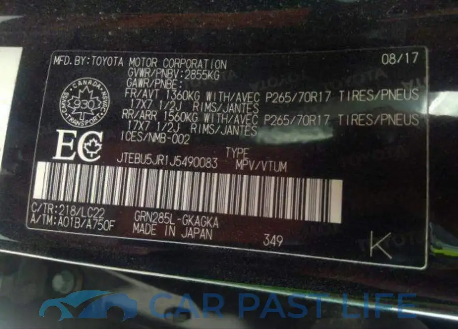 JTEBU5JR1J5490083# 10