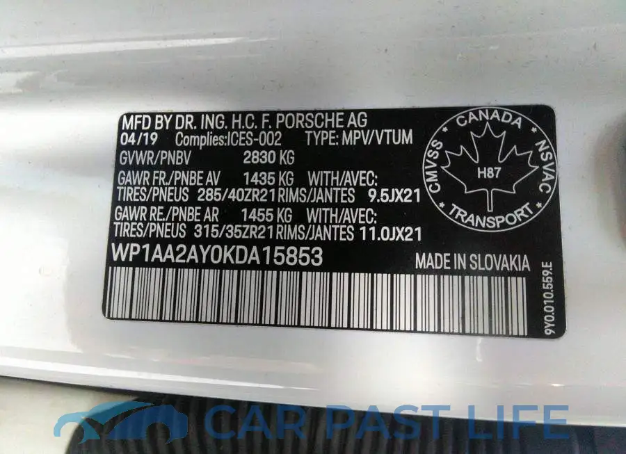 WP1AA2AY0KDA15853# 9