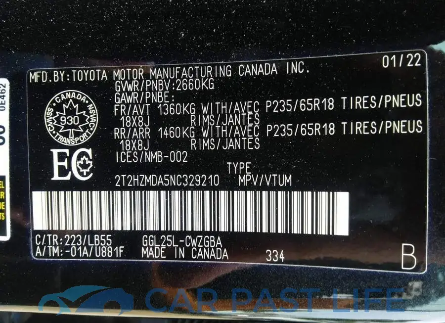 2T2HZMDA5NC329210# 9