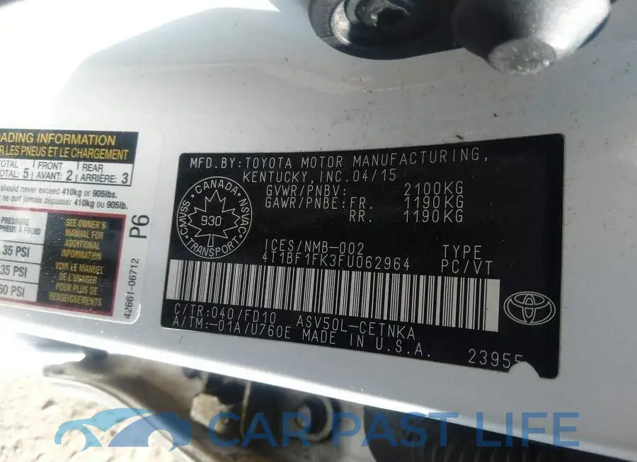 4T1BF1FK3FU062964# 9