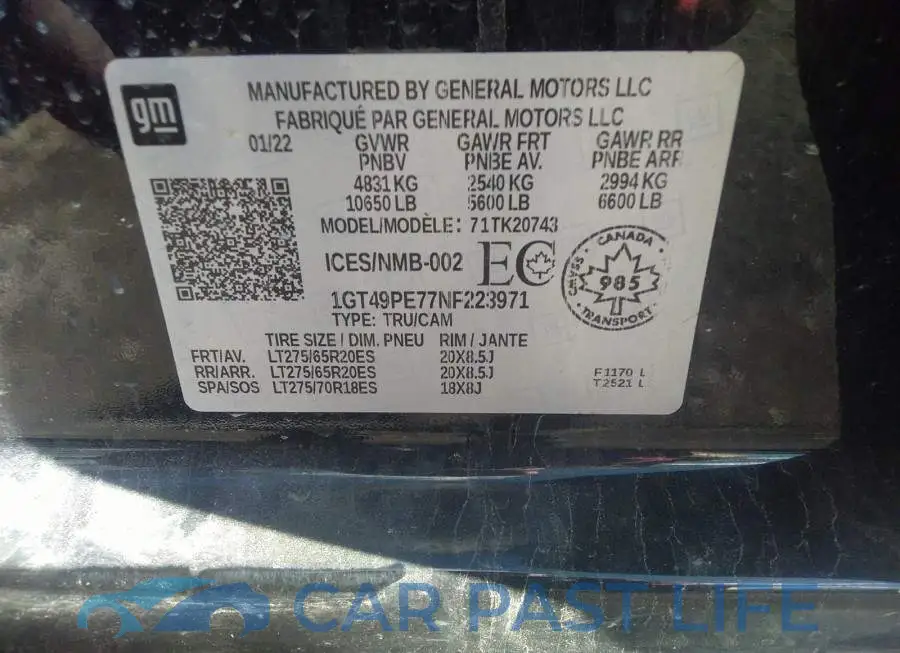 1GT49PE77NF223971# 9
