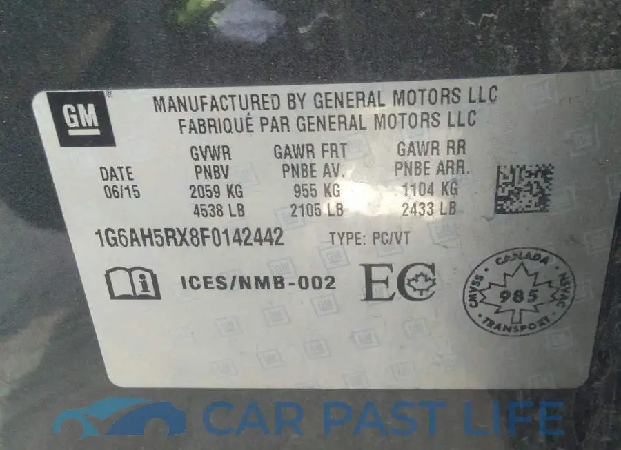 1G6AH5RX8F0142442# 9