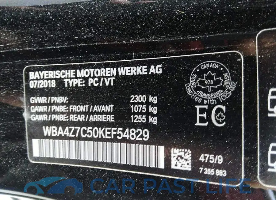 WBA4Z7C50KEF54829# 9