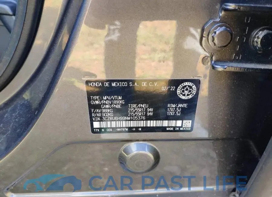 3CZRU6H99NM105376# 10
