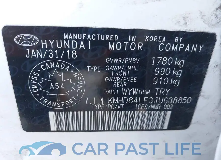 KMHD84LF3JU638850# 9
