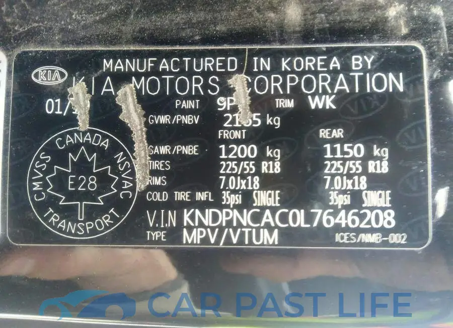 KNDPNCAC0L7646208# 9