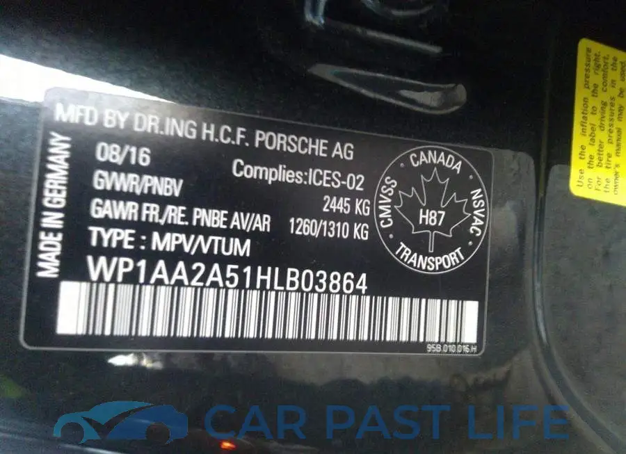 WP1AA2A51HLB03864# 9
