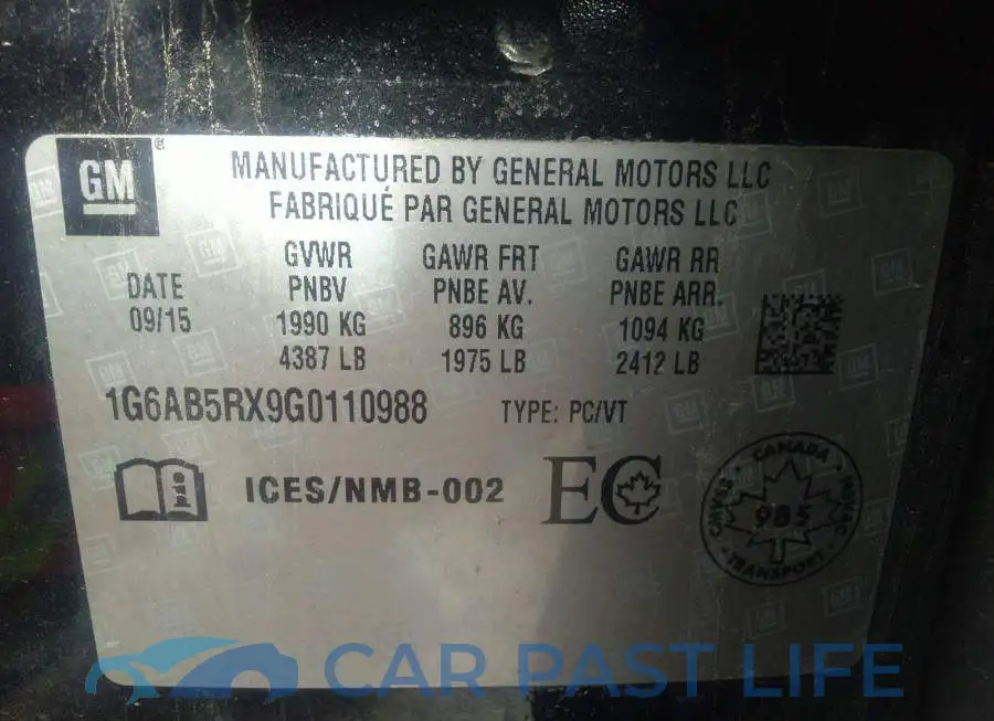 1G6AB5RX9G0110988# 9