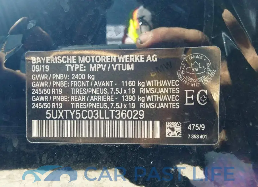5UXTY5C03LLT36029# 9