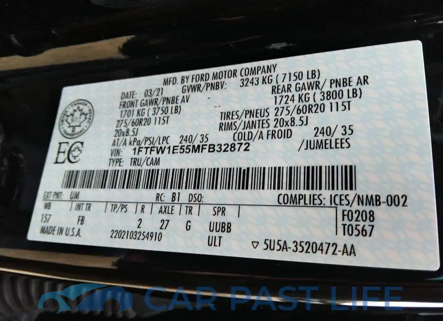 1FTFW1E55MFB32872# 9
