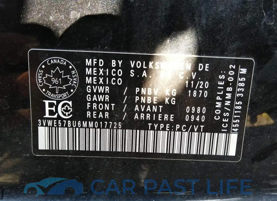 3VWE57BU6MM017725# 9