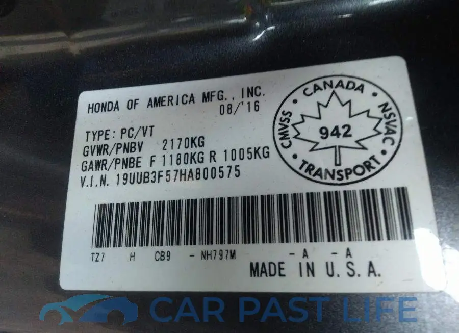 19UUB3F57HA800575# 9