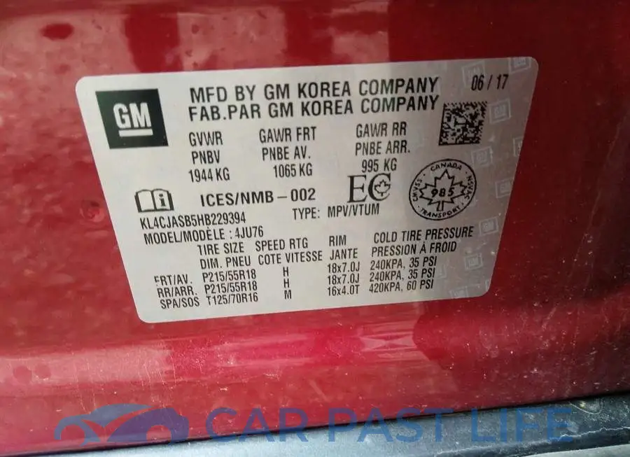KL4CJASB5HB229394# 9