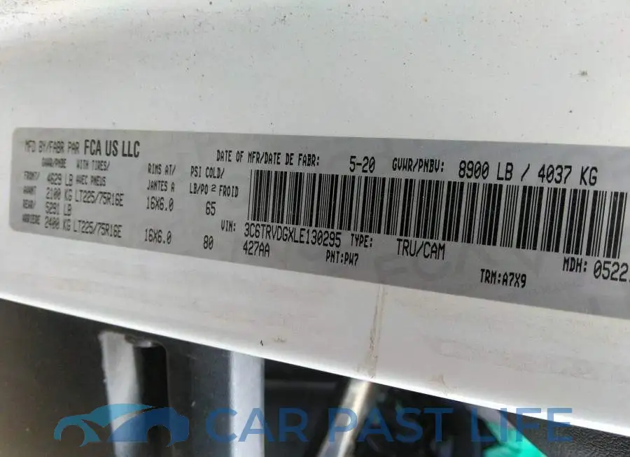 3C6TRVDGXLE130295# 10
