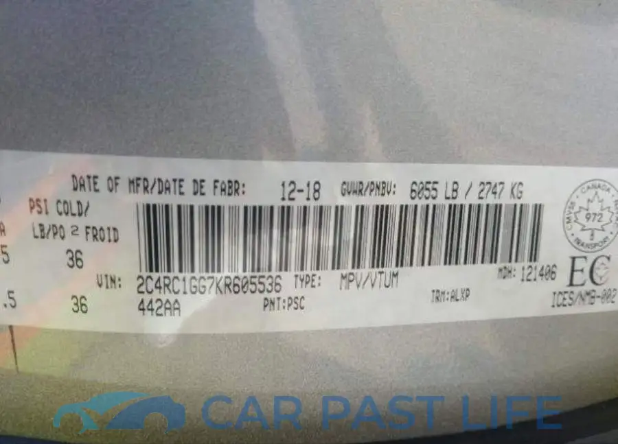 2C4RC1GG7KR605536# 10