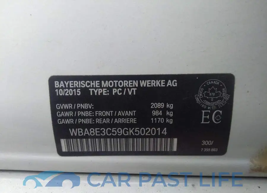 WBA8E3C59GK502014# 9