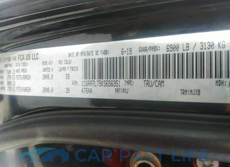 1C6RR7LT5KS656351# 9