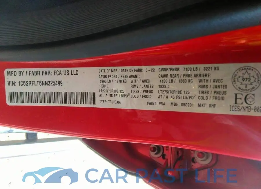 1C6SRFLT6NN325499# 9