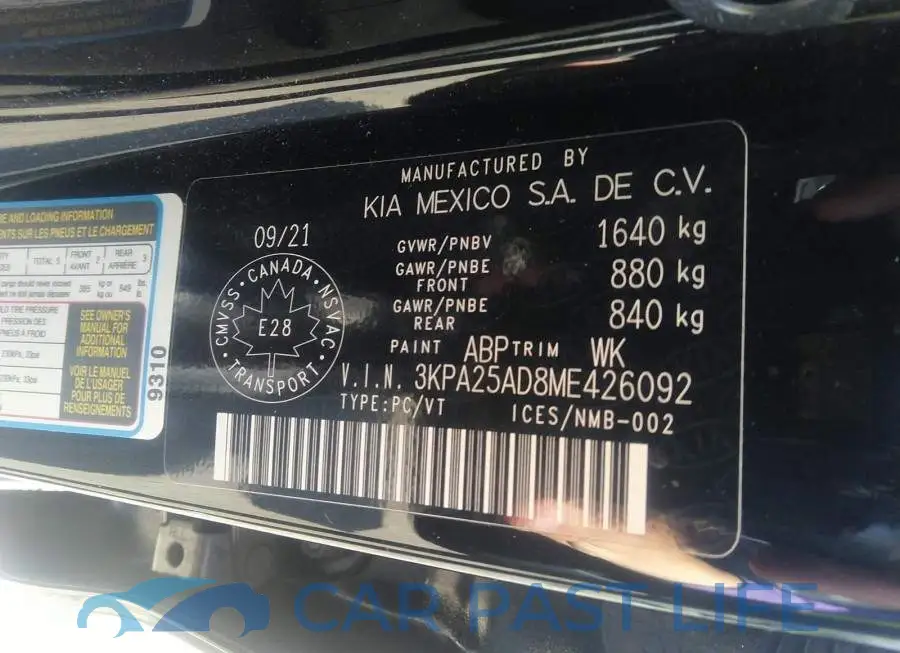 3KPA25AD8ME426092# 9