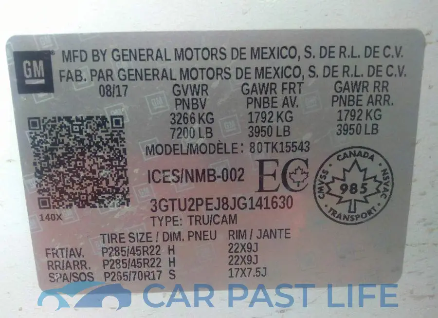 3GTU2PEJ8JG141630# 9