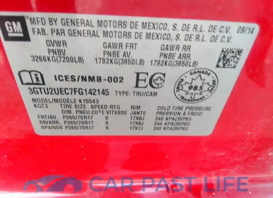 3GTU2UEC7FG142145# 9