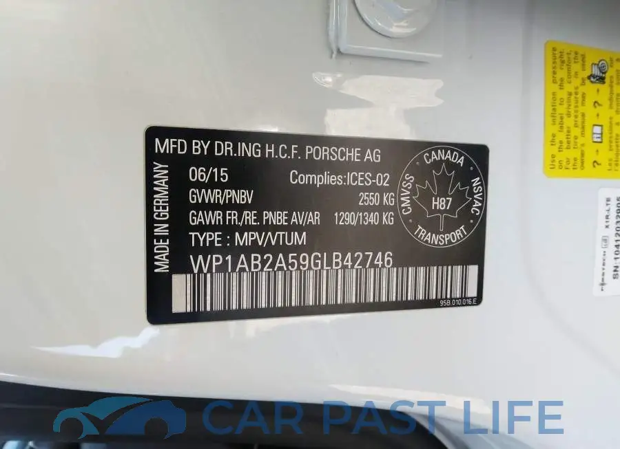 WP1AB2A59GLB42746# 9