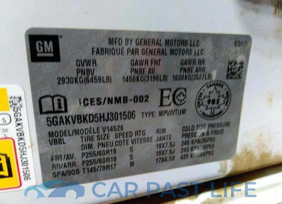 5GAKVBKD5HJ301506# 9