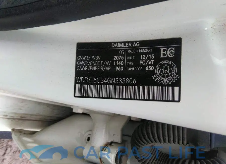 WDDSJ5CB4GN333806# 9