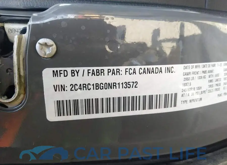 2C4RC1BG0NR113572# 9